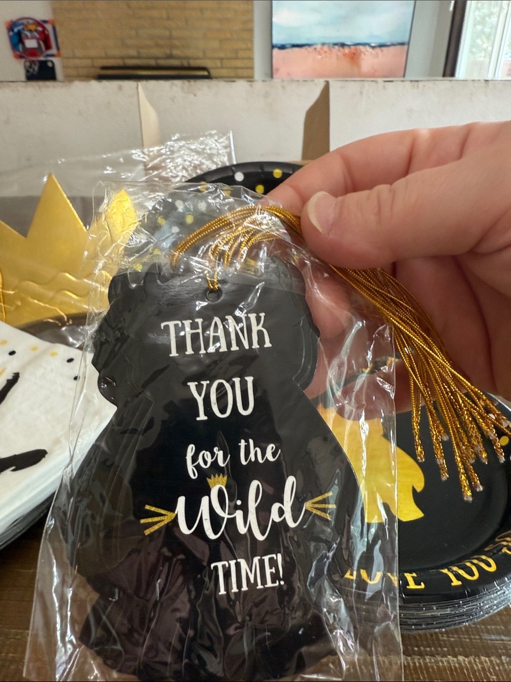 Wild One First Birthday Party Supplies Set - Black & Gold - Picture 3 of 8